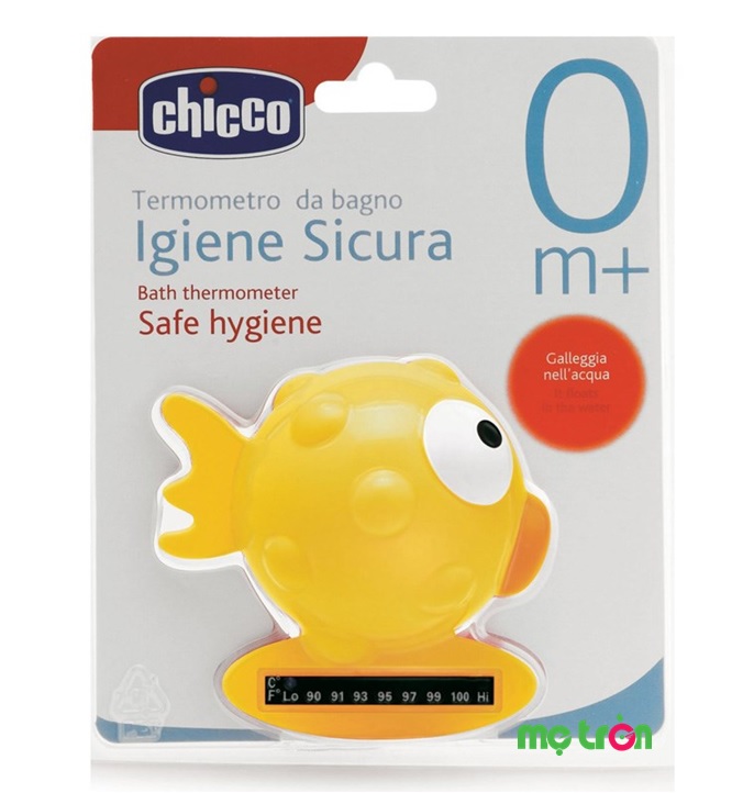 Hình ảnh sản phẩm đo nhiệt độ nước tắm Chicco hình chú cá màu vàng, màu xanh