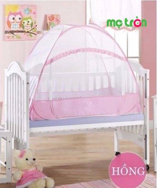 Mùng chụp cho bé tự bung cao cấp màu hồng 75x115cm  nâng niu giấc ngủ của bé