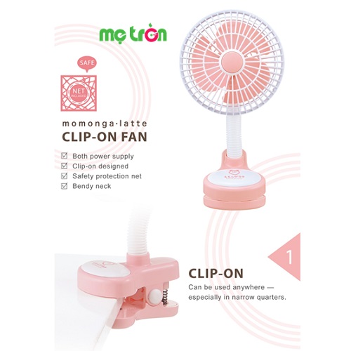 Thiết kế kẹp tiện lợi để mẹ có thể kẹp quạt vào bất kỳ vị trí nào trên xe đẩy