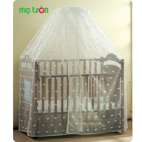 Mùng khung đứng KuKu KU2153 màu trắng chấm bi
