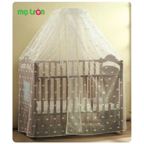 Hình ảnh mùng khung đứng KuKu KU2153 màu trắng chấm bi