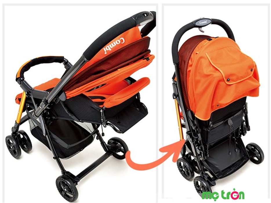 Thiết kế gọn nhẹ cho bố mẹ có thể gập gọn bằng 1 tay với thao tác đơn giản