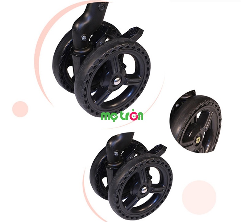 Bánh xe to với vành được thiết kế nhiều khe đệm có tác dụng giúp giảm shock tối đa
