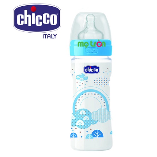 Bình sữa Welbeing núm cao su Mây xanh 250ml Chicco 114517