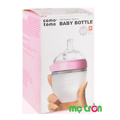 Hộp sản phẩm bình sữa Comotomo 150ml làm từ silicone cao cấp (màu hồng - CT00012)