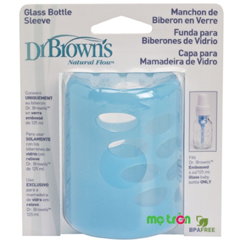 Vỏ bọc Silicone bình sữa thủy tinh Dr Brown xanh 120ml