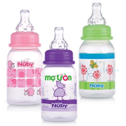 Bình sữa chống sặc cổ hẹp Nuby 120ml Non-Drip làm từ nhựa PP an toàn