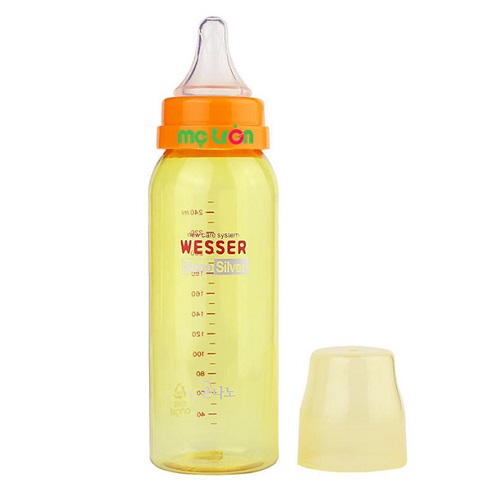 Hình ảnh bình sữa Nano Silver Wesser 250ml làm từ nhựa PES cao cấp