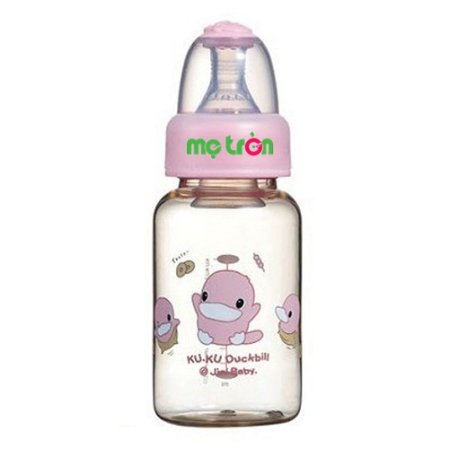 Bình sữa KUKU nhựa PES 120ml KU5813 màu hồng tiện ích và an toàn