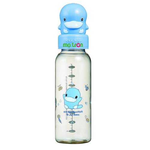 Bình sữa nhựa PES 240ml KUKU 5127 màu xanh tiện ích và an toàn