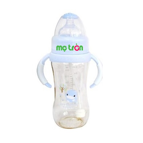 Hình ảnh bình sữa nhựa PES 280ml KUKU5836 với thiết kế hai tay cầm hai bên tiện lợi