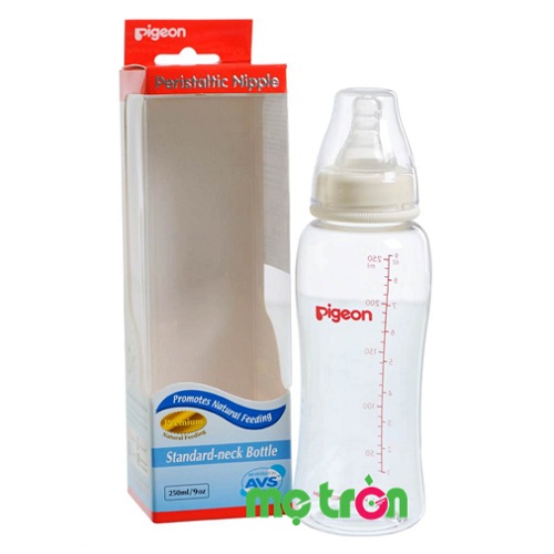 Bình sữa Pigeon 240ml (thủy tinh, núm ti siêu mềm) 