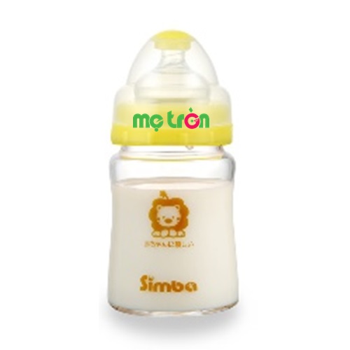 Bình sữa Simba hồ lô cổ rộng thủy tinh 150ml S6906 màu vàng bắt mắt