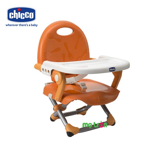 Ghế ăn Pocket Snack Chicco màu cam dành cho bé từ 6 tháng tuổi trở lên