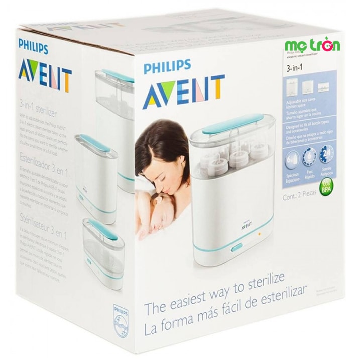 Máy tiệt trùng bình sữa Philips Avent SCF284/02 3 trong 1 giúp mẹ chăm sóc bé yêu tốt nhất