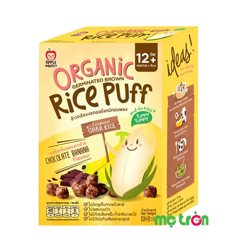 Hình ảnh hộp sản phẩm bánh mầm gạo organic Apple Monkey vị chuối & chocolate