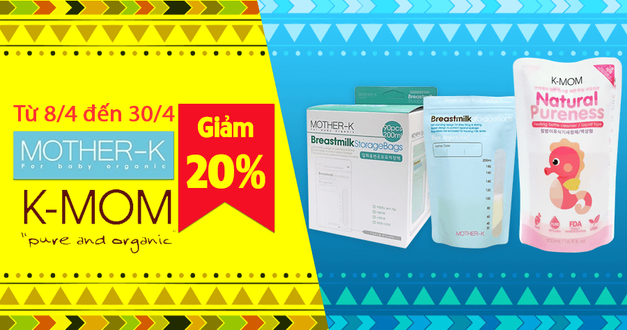 Khuyến mãi giảm giá 20% đến từ nhãn hàng Mother – K, K-Mom