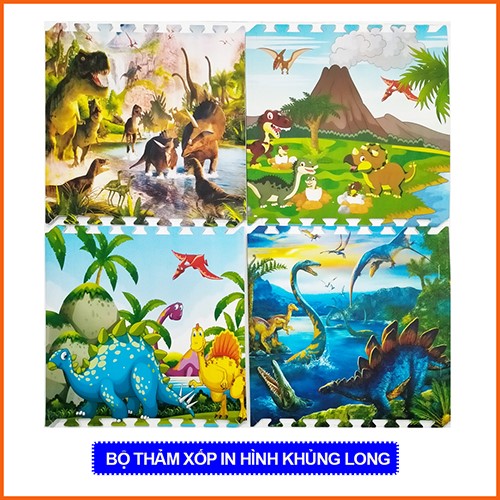 Thảm xốp ghép hình cho bé -bộ 4 tấm- Hình ảnh sống động