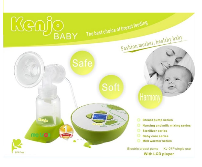 <p>Máy hút sữa điện Kenjo KJ07P có nhạc của Nhật Bản xuất xứ từ Nhật Bản là dòng máy hút sữa được sản xuất từ chất liệu nhựa cao cấp, an toàn không chứa BPA nên rất an toàn cho sức khỏe của mẹ và bé. Sản phẩm với lực hút nhẹ nhàng giúp kích thích để tuyến sữa mẹ hoạt động tốt hơn.</p>