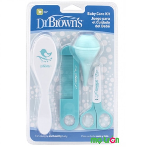 Bộ dụng cụ chăm sóc trẻ sơ sinh Dr Brown's là sản phẩm cao cấp được nhập khẩu từ Mỹ gồm 01 chiếc lược cứng, 01 chiếc lược đầu mềm, 01 chiếc kéo cắt móng có nắp bảo vệ, 01 hút mũi tiện dụng chăm sóc toàn diện cho trẻ.
