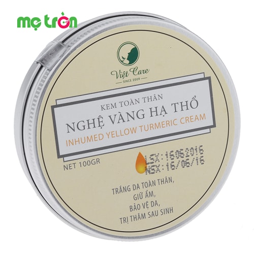 Kem nghệ vàng hạ thổ toàn thân Việt Care cho mẹ sau sinh gồm các thành phần tự nhiên giúp nuôi dưỡng làn da toàn thân sáng hồng và hoạt huyết, bổ sung độ ẩm cho da. Đây là sản phẩm đặc biệt giúp chị em phụ nữ đẹp hơn, tự tin hơn sau khi sinh.
