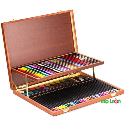 Bộ vẽ màu đa năng hộp gỗ Colormate MS-92W gồm nhiều loại màu