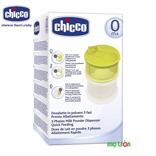 Hộp chia sữa Chicco có nắp xoay bằng nhựa