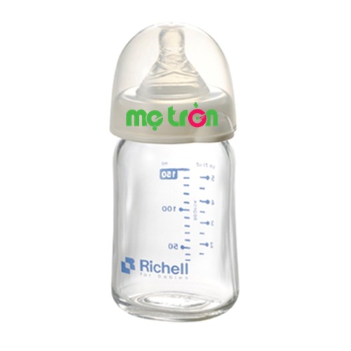 Bình sữa thủy tinh alpha siêu nhẹ cổ rộng 150ml Richell RC98144 siêu bền