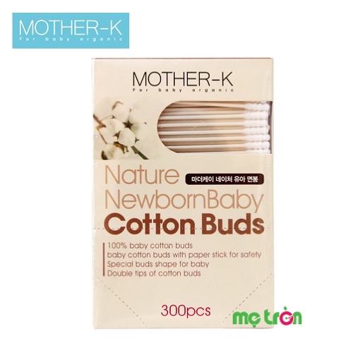 Tăm bông cho bé MotherK 1 đầu tròn 1 đầu xoắn (300c) 