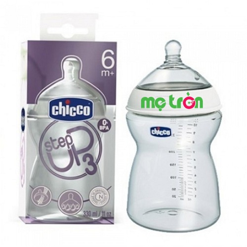 Bình sữa Step Up Chicco mô phỏng tự nhiên 330ml dành cho bé từ 6 tháng tuổi trở lên