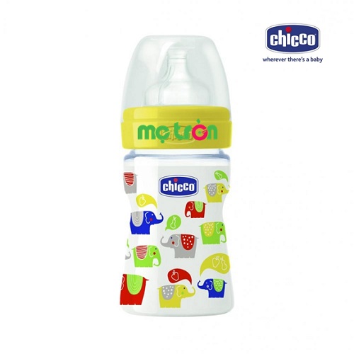 Bình sữa Wellbeing Chicco 150ml cổ rộng họa tiết voi con dễ thương là một sản phẩm độc đáo của thương hiệu Chicco. Với thiết kế bình nhỏ gọn và nhẹ, van chống sặc tiện lợi giúp bé uống sữa dễ dàng hơn.