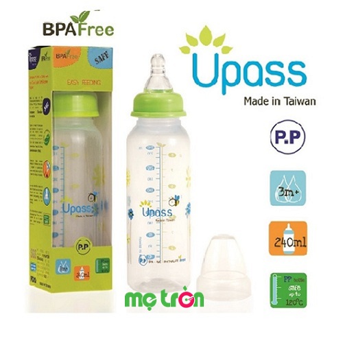 Bình sữa Upass cổ xanh lá không BPA 240ml U06801CL là sản phẩm chất lượng của thương hiệu Upass. Với chất liệu và kiểu dàng hoàn hảo, đảm bảo an toàn tuyệt đối cho sức khỏe của bé. Chắc chắn sản phẩm này sẽ đáp ứng hết những yêu cầu khắt khe của mẹ về sản phẩm bình sữa.