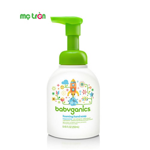 Nước rửa tay tạo bọt Babyganics 250ml an toàn, thân thiện cho da