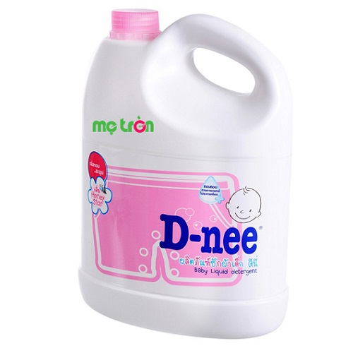 Dung dịch giặt xả Dnee 3000ml màu hồng không gây hại cho làn da bé