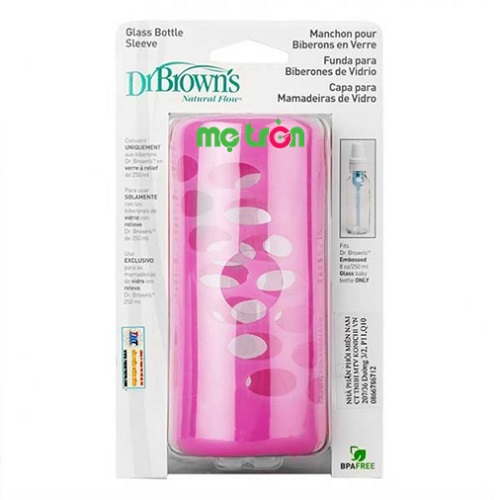 Vỏ bọc Silicone bình sữa thủy tinh Dr Brown xanh hoặc hồng ( 2 loại 120ml và 240ml)