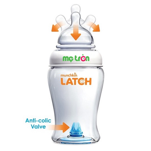 Bình sữa Munchkin Latch (8oz) núm ti thiết kế giống hệt ti mẹ