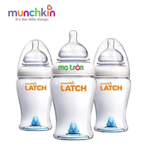 Bộ 3 bình sữa Munchkin Latch (8oz) thiết kế an toàn tiện dụng