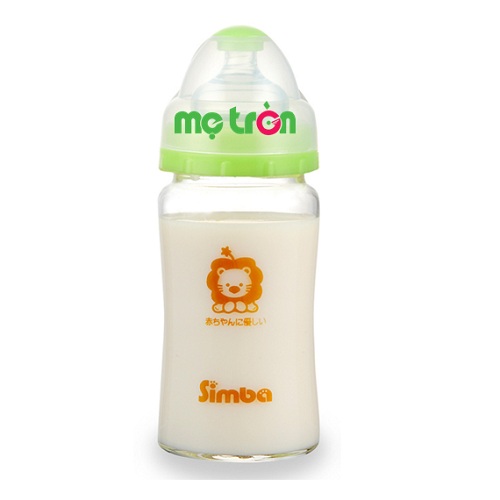 Bình sữa Simba hồ lô cổ rộng thủy tinh 240ml S6905 cho bé