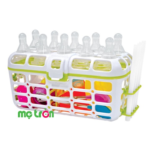 Giỏ dùng trong máy rửa bát Munchkin được làm từ chất liệu nhựa không chứa BPA nên rất an toàn và bền đẹp dùng để đựng các phụ kiện khi cho vào máy rửa bát. Trên giỏ để cài núm ty cho núm để được ở chiều thẳng đứng giúp khô ráo và sạch sẽ. Ngoài ra, còn có nơi để các ống hút, van cùng các phụ kiện nhỏ khác. Sản phẩm phù hợp khi sử dụng với tất cả các loại máy rửa bát.