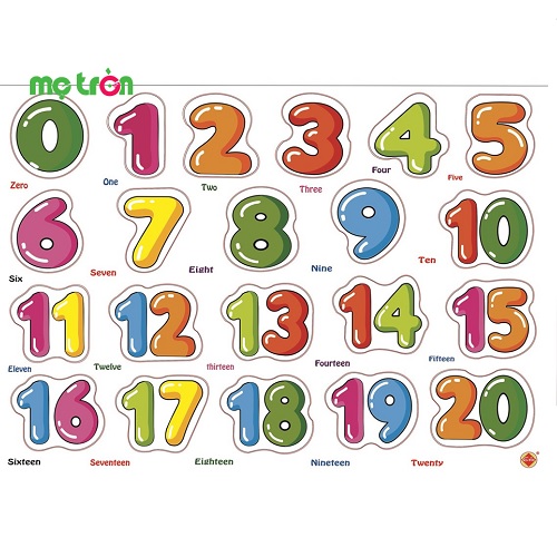 Bảng học chữ số từ 0 đến 20 bằng gỗ cho bé Etic CA615A