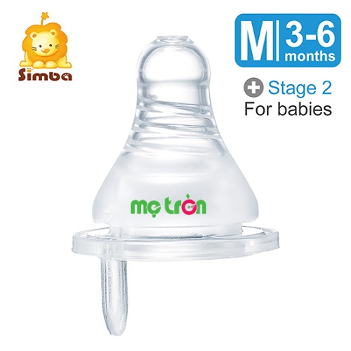 Bộ 2 ty thay chống đầy hơi bình sữa cổ chuẩn chảy chữ thập Simba (S, M, L, XL)