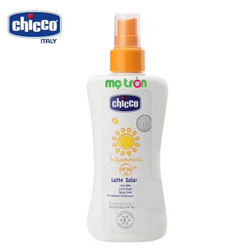 Kem chống nắng dưỡng da SPF 50+ Chicco 12M+ dạng xịt 150 ml cho bé