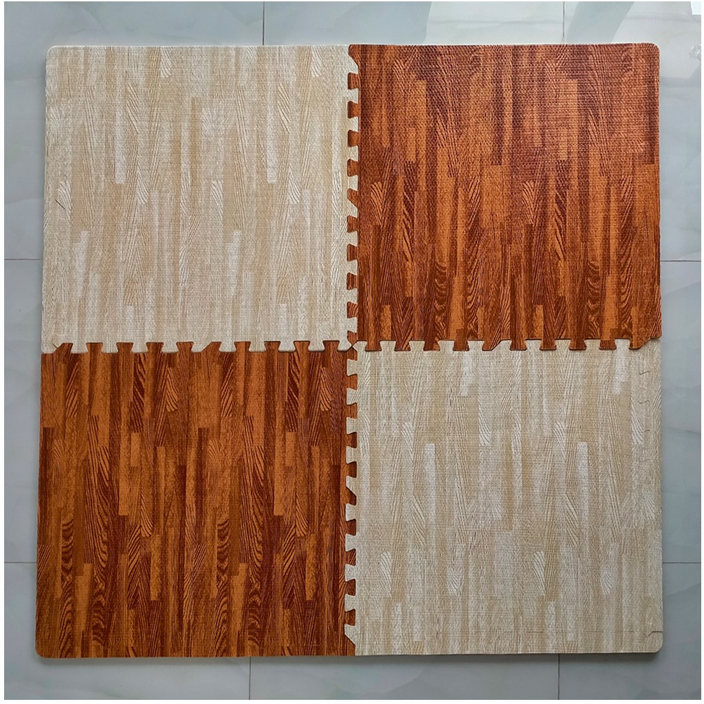 Thảm xốp vân gỗ 60x60x1cm (bộ 8 tấm)- Màu sắc tự nhiên - Hàng Việt Nam- Giá rẻ nhất thị trường